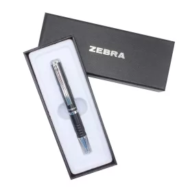 Golyóstoll metál fekete test, Zebra SLF1, írásszín kék