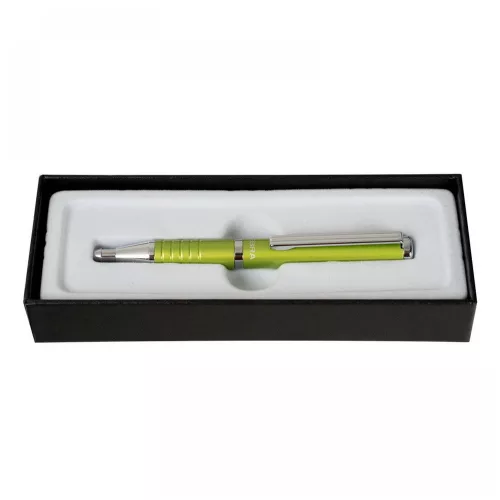 Golyóstoll metál teazöld test, Zebra SLF1, írásszín kék