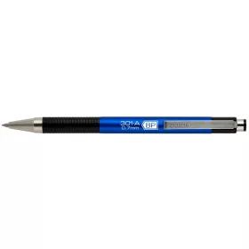   Golyóstoll 0,7mm, metál kék test, Zebra F-301A, írásszín kék