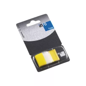   Jelölőcímke 25x43mm, 50lap, műanyag, Info Notes Info Flags transzparens sárga