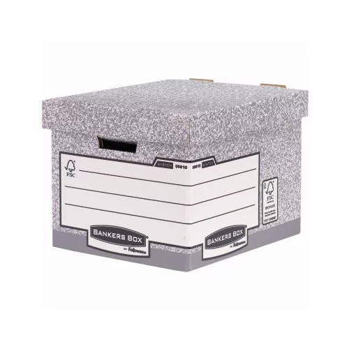Archiváló konténer, karton, standard, Fellowes® Bankers Box System, 10 db/csomag,