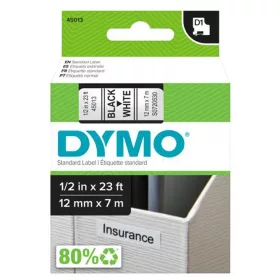   Feliratozógép szalag Dymo D1 S0720530/45013 12mmx7m ORIGINAL fekete/fehér