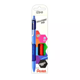   Golyóstoll nyomógombos 0,35mm, Pentel iZee 4 db-os kék,piros,fekete,zöld