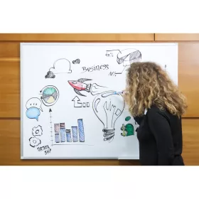   Fehértábla mágneses alukeretes, zománcozott 90x120cm, ValueLine  SC3203 Franken