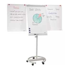   Flipchart tábla mobil 68x105cm, mágneses, 2 db segédkarral, 5 görgős Premium line  F2400/N Franken