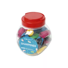   Hegyező 1 lyukú műanyag, tartályos Connect különféle színek