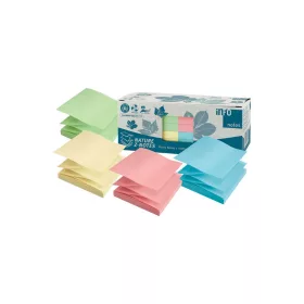   Jegyzettömb öntapadó, 75x75mm, 12x100lap, újrahasznosított 5644-88 Info Notes, pastell mix, kék, zöld, rózsaszín, sárga