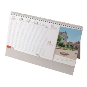   Asztali naptár 320mmx155mm, Magyarország fehérlapok álló tartóval Realsystem 2027.