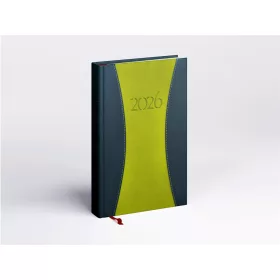   Határidőnapló Prémium A B/5, heti krémszínű lapokkal zöld Realsystem 2026.