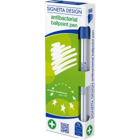   Golyóstoll 0,7mm, kupakos antibakteriális Ico Signetta, írásszín kék