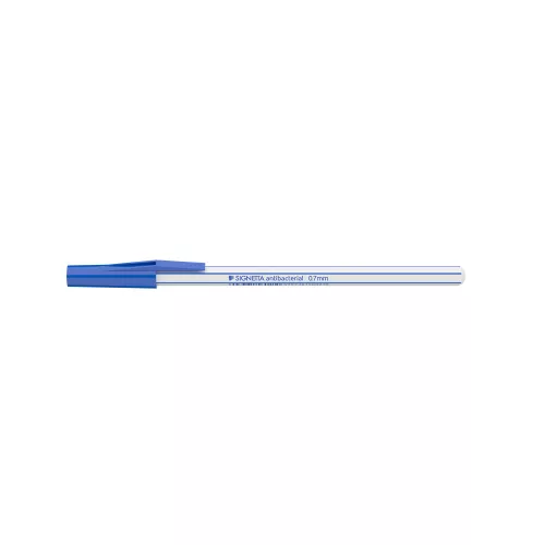 Golyóstoll 0,7mm, kupakos antibakteriális Ico Signetta, írásszín kék
