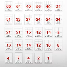 Etikett címke, 99,1x67,7mm, 100 lap, 8 címke/lap A-Series