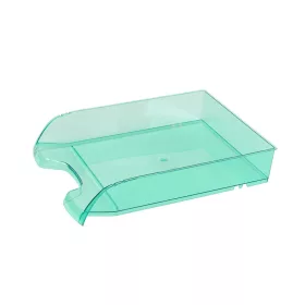   Irattálca műanyag 550 extra széles 345x270x67mm, Bluering®, áttetsző zöld