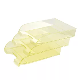   Irattálca műanyag 550 extra széles 345x270x67mm, Bluering®, áttetsző sárga