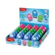 Hegyező 1 lyukú radírral és porkefével 24 db/display Keyroad Rocky Docky vegyes színek