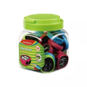   Hegyező 2 lyukú 24 db/display Keyroad Rubber vegyes színek