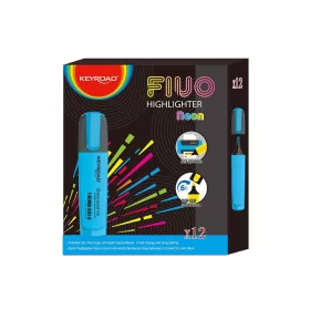   Szövegkiemelő vágott hegyű, lapos test Keyroad Fluo neon kék