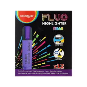   Szövegkiemelő vágott hegyű, lapos test Keyroad Fluo neon lila