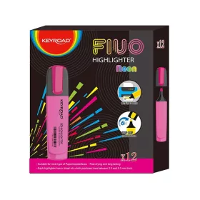   Szövegkiemelő vágott hegyű, lapos test Keyroad Fluo neon rózsaszín