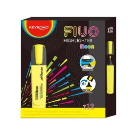   Szövegkiemelő vágott hegyű, lapos test Keyroad Fluo neon sárga