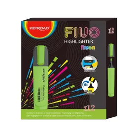   Szövegkiemelő vágott hegyű, lapos test Keyroad Fluo neon zöld