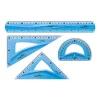 Vonalzókészlet, 30 cm, flexibilis vonalzó, szögmérő, 45° és 60° háromszög vonalzók 4 db/bliszter Keyroad vegyes színek