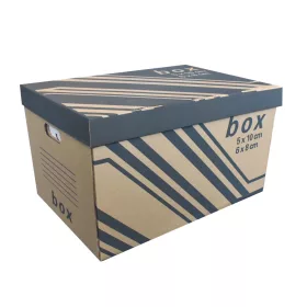   Archiváló konténer karton doboz fedeles 52x35x30cm, külön záródó levehető fedéllel Fornax