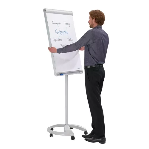 Flipchart tábla mobil 67x95cm, mágneses, 2 db segédkarral, 5 görgős Proline  FC81 Franken