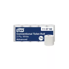   Toalettpapír 3 rétegű kistekercses átmérő: 12 cm 150 lap/tekercs 10 tekercs/csomag Advanced T4 Tork_110792 fehér