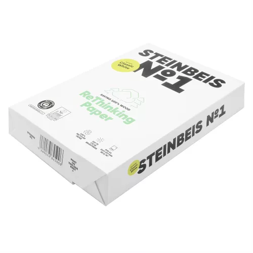 Másolópapír A4, 80g, Steinbeis No1. újrahasznosított ISO 70 fehérségű 500ív/csomag