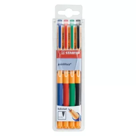   Rollertoll zselés készlet 0,5mm, STABILO PointVisco, 4 klf. szín