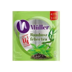   Toalettpapír 4 rétegű kistekercses 100% cellulóz 100 lap/tekercs 8 tekercs/csomag Bambusz Müller Fehér Tea