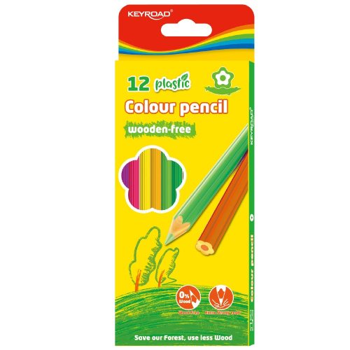 Színes ceruza készlet 2,9 mm famentes virág alakú test Keyroad 12 klf. szín