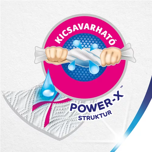 Papírtörlő konyhai 2 rétegű átmérő: 10 cm 45 lap/10,3 méter/tekercs 4 tekercs/csomag Wish&Weg Original Zewa_fehér
