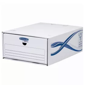   Fiókos irattároló, fiók, karton, 135 x 279 x 362 mm, Fellowes® Bankers Box Basic, 5 db/csomag, kék-fehér
