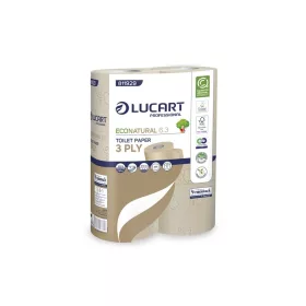   Toalettpapír 3 rétegű kistekercses átmérő: 11 cm 250 lap/tekercs 6 tekercs/csomag EcoNatural 6.3 Lucart_ 811929D barna