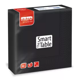   Szalvéta 2 rétegű 1/4 hajtású 33 x 33 cm 50 lap/csomag Smart Table Fato_82622500 fekete