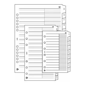   Gyűrűs kalendárium utántöltő csomag  2/451 fehér papíros telefon regiszter M mérethez Realsystem