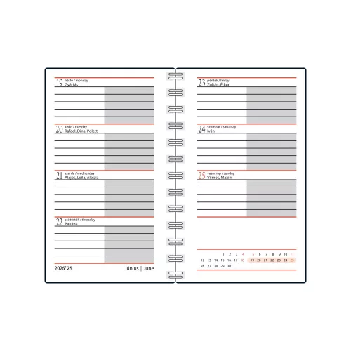 Zsebnaptár spirálozott SP3 mini heti fehér lapokkal akvarell Realsystem 2027.