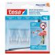 Akasztó öntapadós műanyag, 1 kg teherbírású 2 darab/bliszter Tesa Powerstrips átlátszó