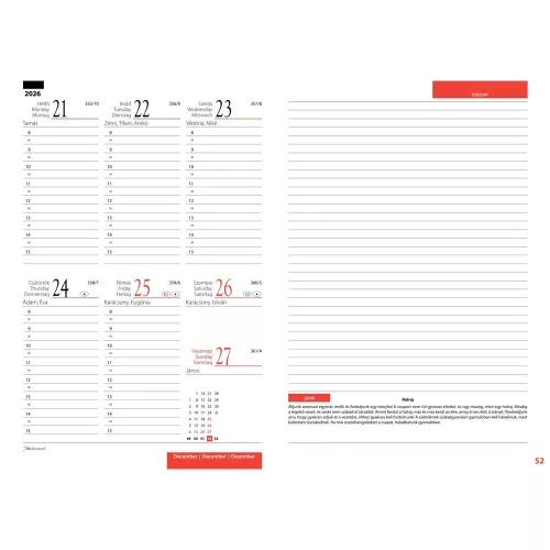 Tanítói zsebkönyv A5, műbőr 145mmx205mm, fehér lapokkal szirmok 2026/2027 Realsystem
