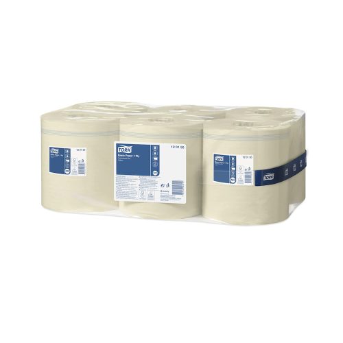 Kéztörlő 1 rétegű tekercses átmérő: 19 cm belsőmagos 6 tekercs/karton M2 Universal Tork_120150 sárga