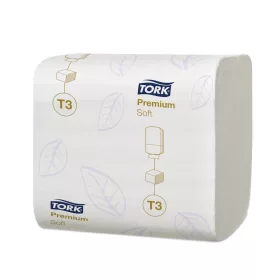   Toalettpapír 2 rétegű hajtogatott 100% cellulóz 252 lap/csomag 30 csomag/karton T3 Soft Folded Tork_114273 hófehér