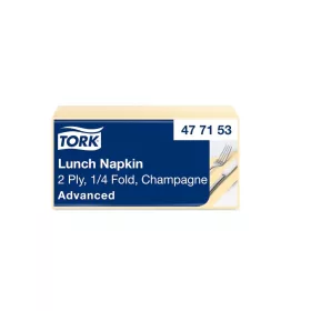   Szalvéta 2 rétegű 1/4 hajtású 32,8 x 32,5 cm 200 lap/csomag Advanced Lunch Tork_477153 pezsgő