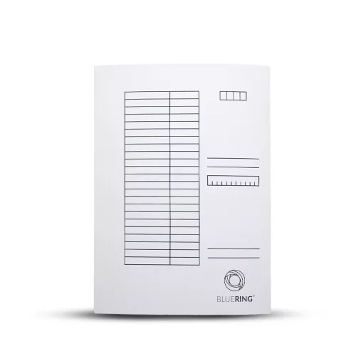 Iratgyűjtő, táblázatos pólyás dosszié A4, 230g. karton Bluering® fehér