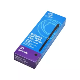   Golyóstoll 0,7mm eldobható, hatszögletű test kupakos Bluering® Jetta, írásszín fekete