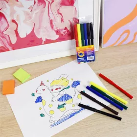   Rostirón kúpos végű, vízbázisú készlet, 1mm, Bluering®, 6 klf. szín, 