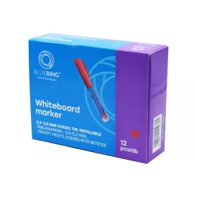   Táblamarker 2,2-5,2mm, vágott hegyű, cserélhető betétes, Bluering piros