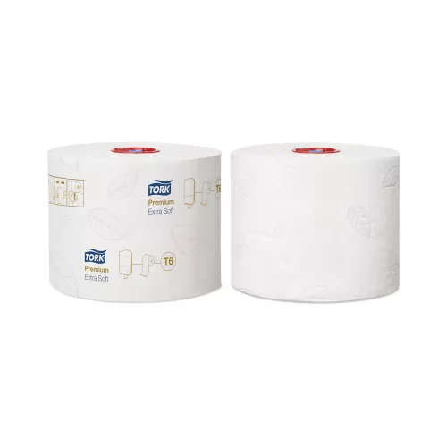 Toalettpapír 3 rétegű duplatekercses átmérő: 13,2 cm 70 m/tek 27 tekercs/karton Premium Mid-size T6 Tork_127510 fehér