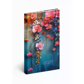   Zsebnaptár álló Picture, fehér lapokkal floral Realsystem 2027.